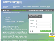 Tablet Screenshot of kurzzeitkennzeichen-online.net